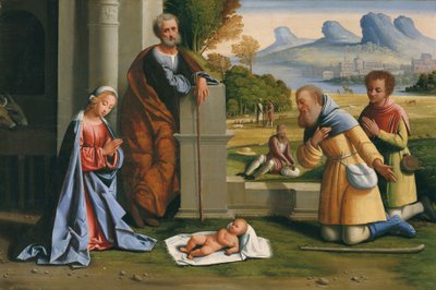 The Adoration of the Shepherds by Ortolano